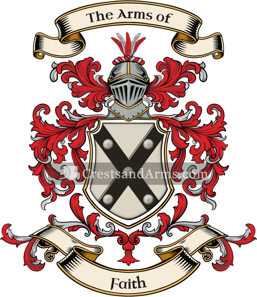 The Faith coat of arms, drawn from the recorded blazon