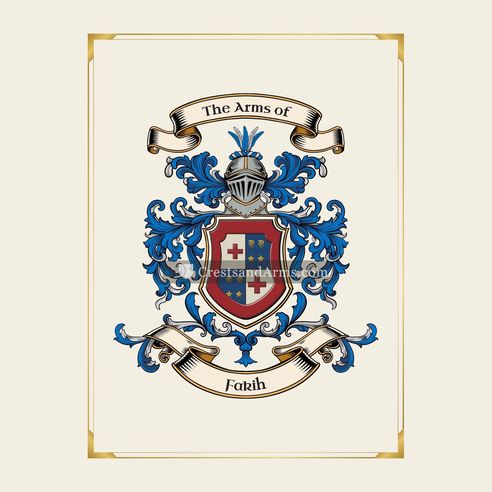 With gold border