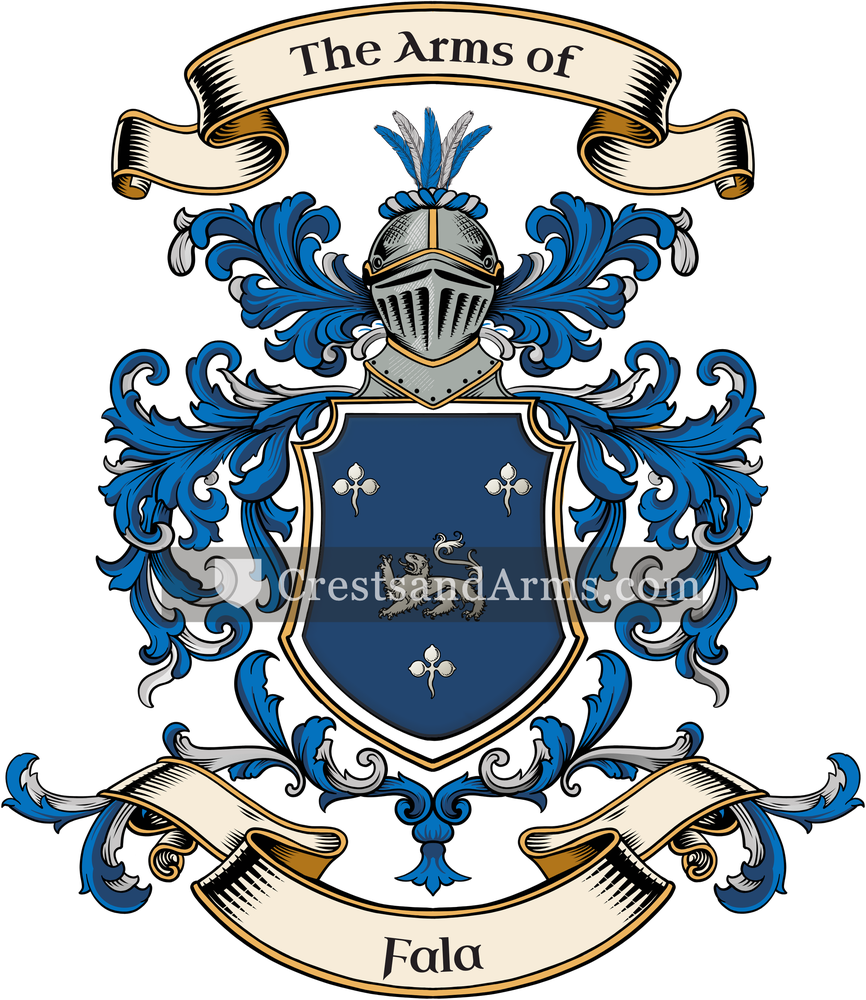 The Fala coat of arms, drawn from the recorded blazon