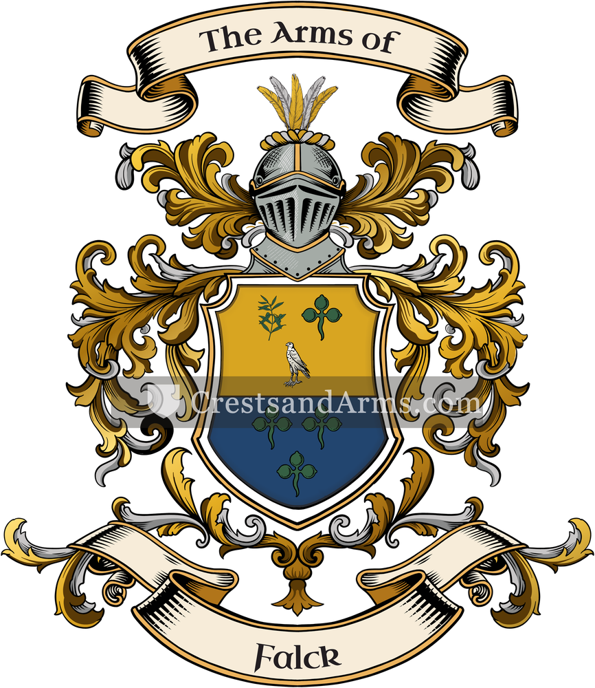 The Falck coat of arms, drawn from the recorded blazon