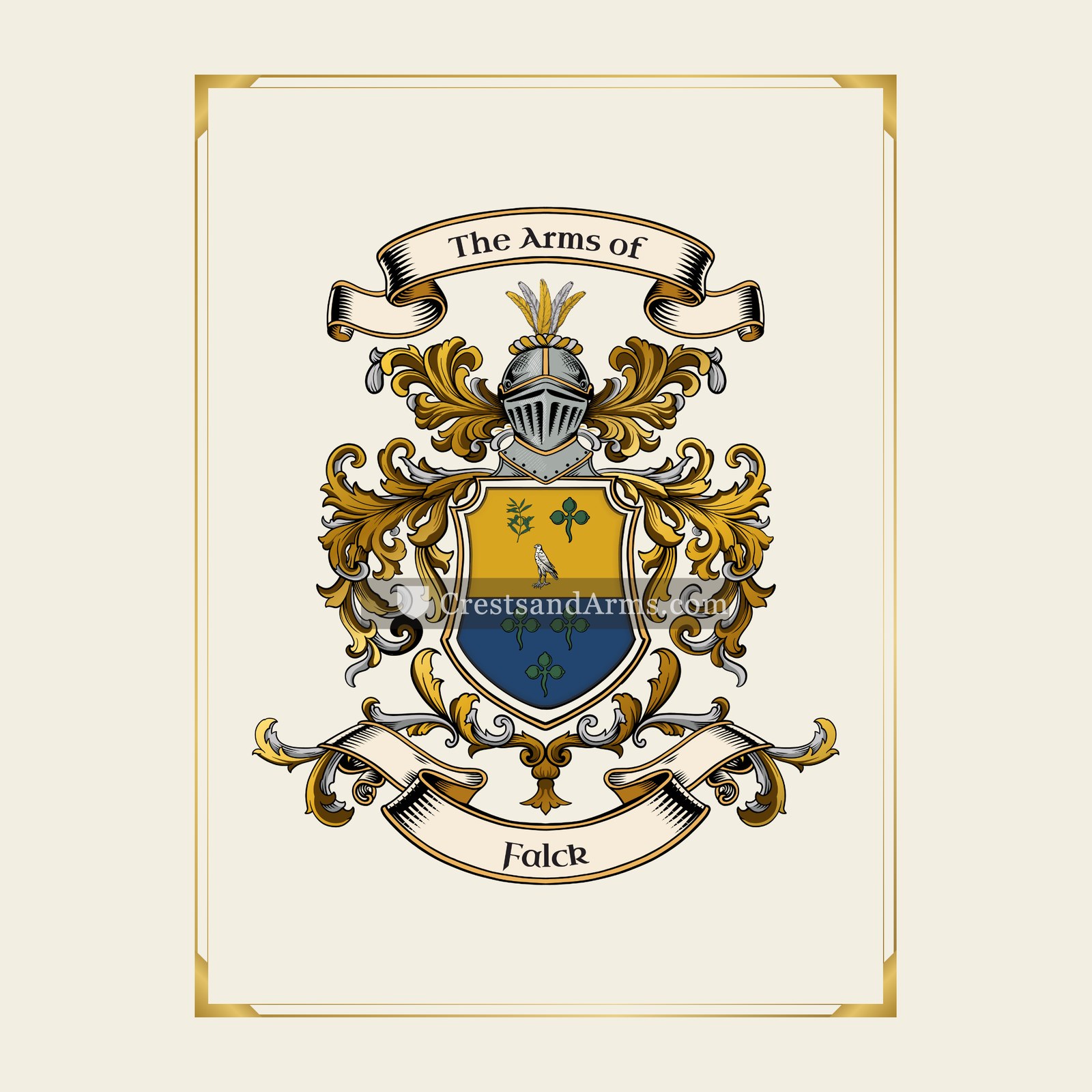 With gold border