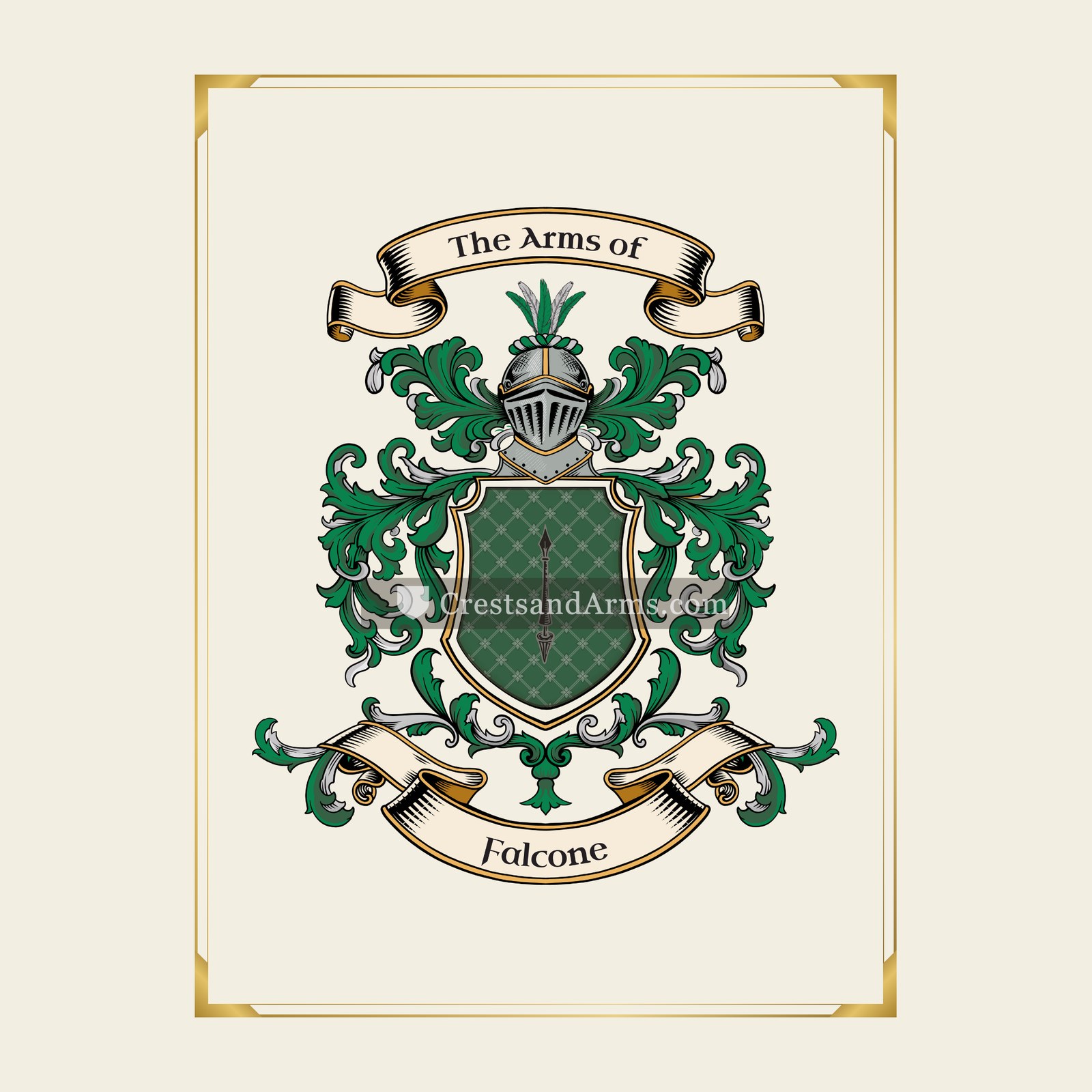 With gold border