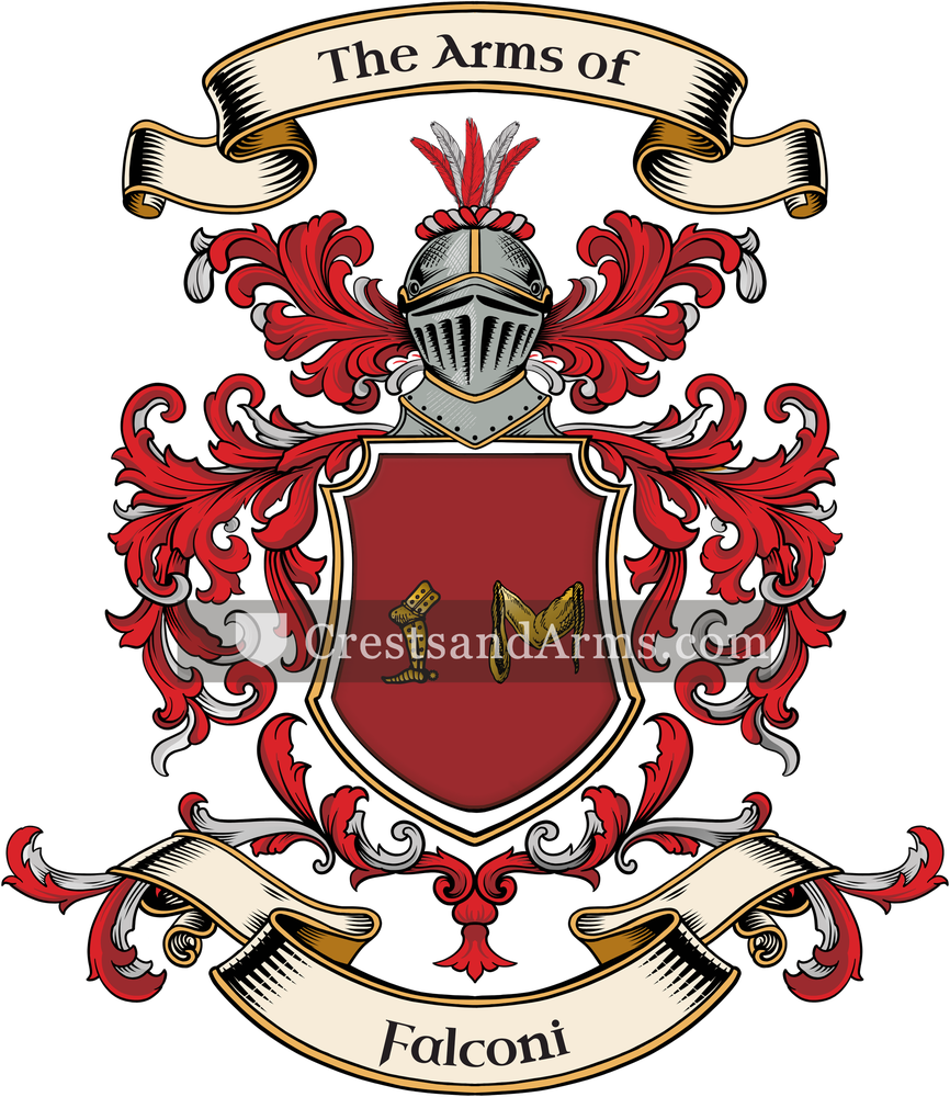 The Falconi coat of arms, drawn from the recorded blazon