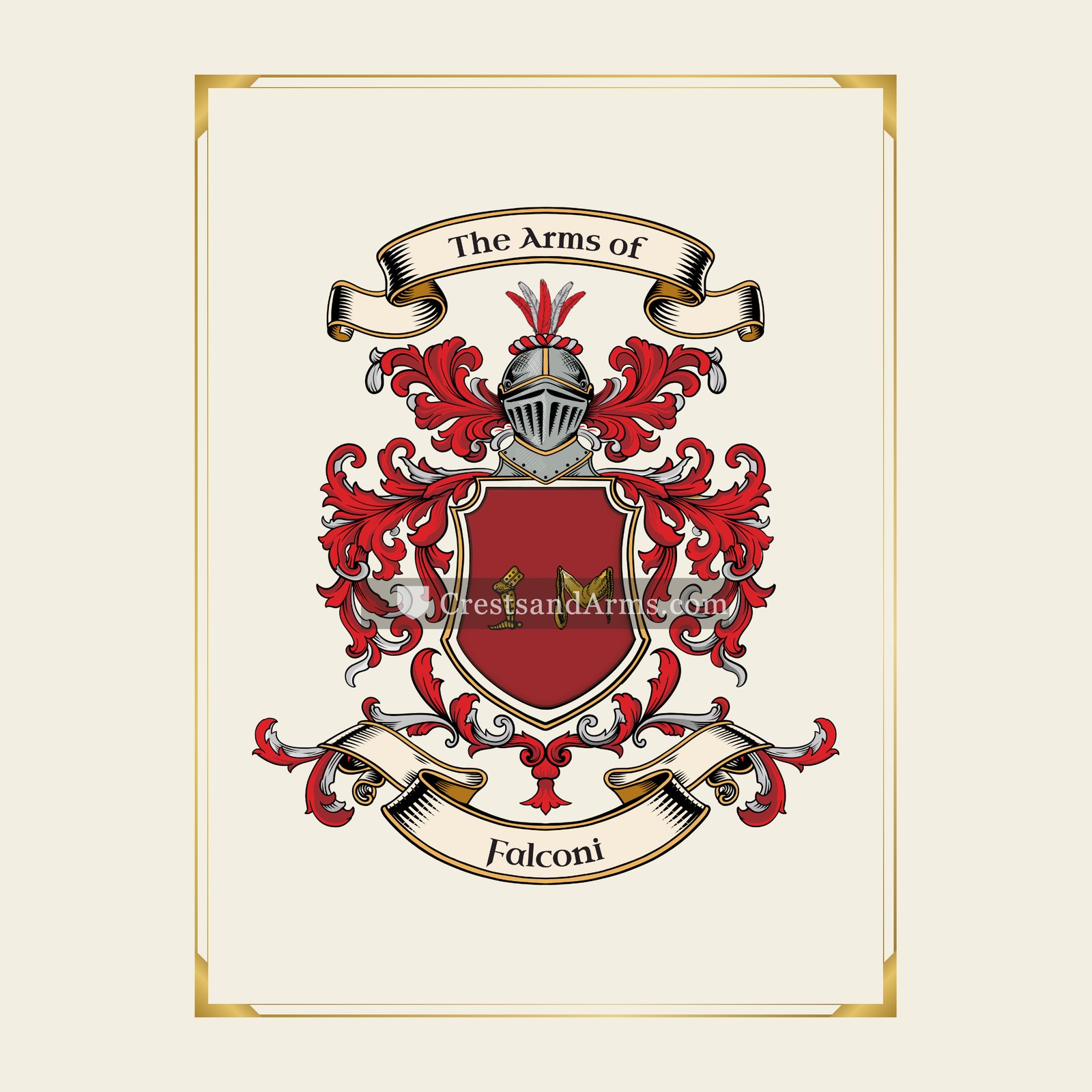 With gold border