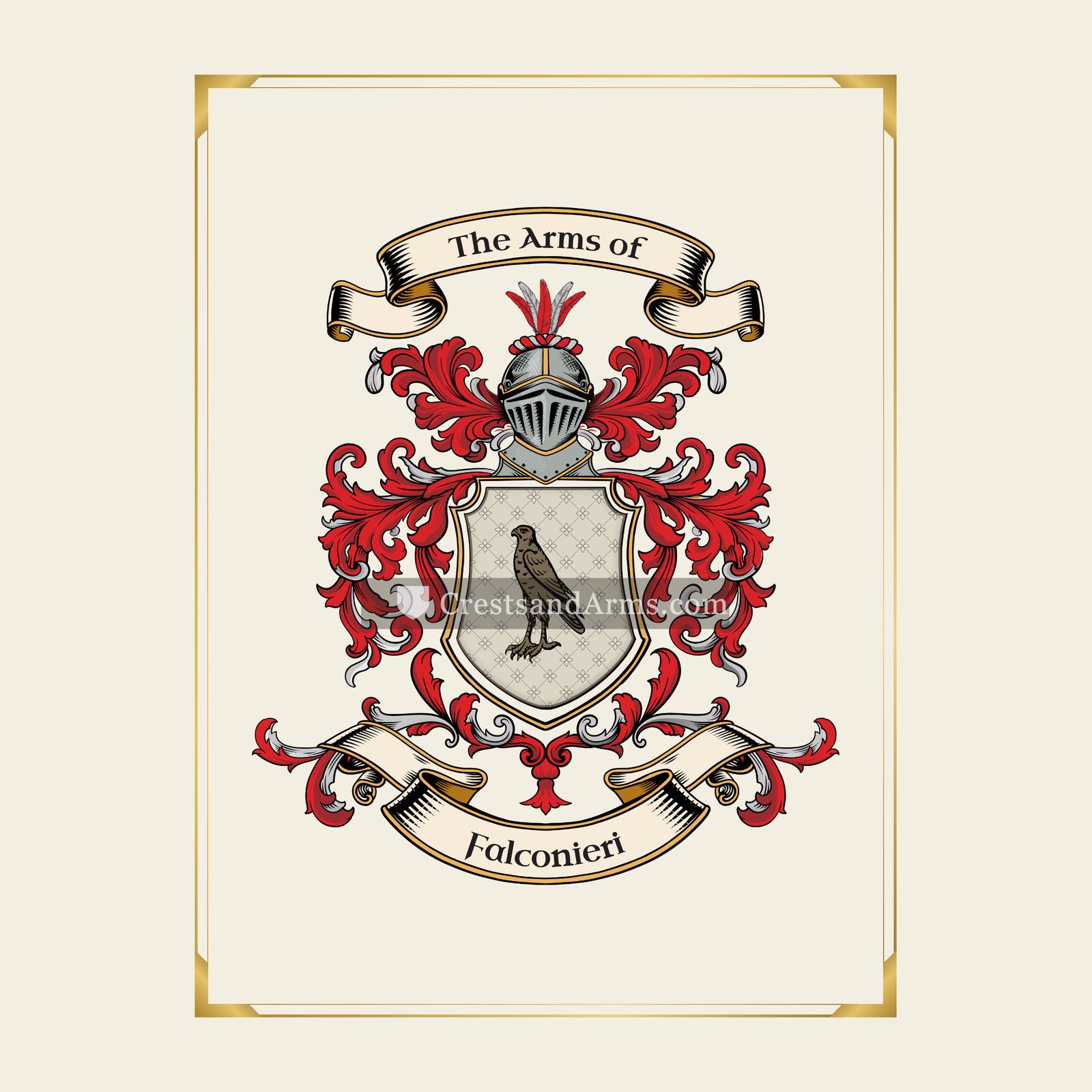 With gold border