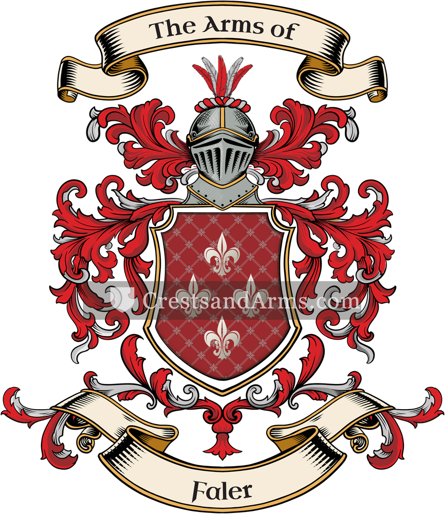 The Faler coat of arms, drawn from the recorded blazon