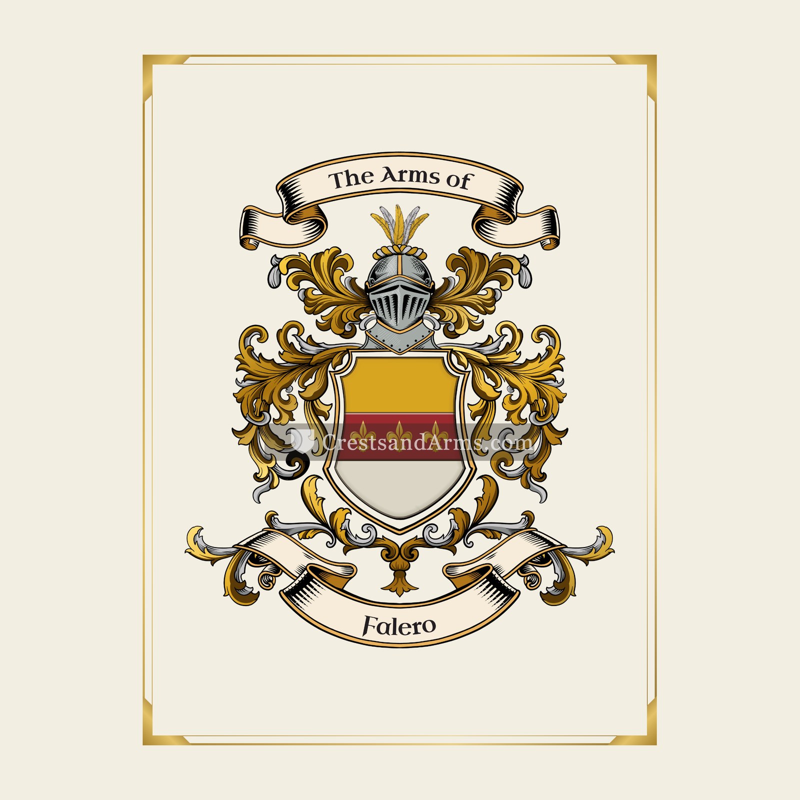 With gold border