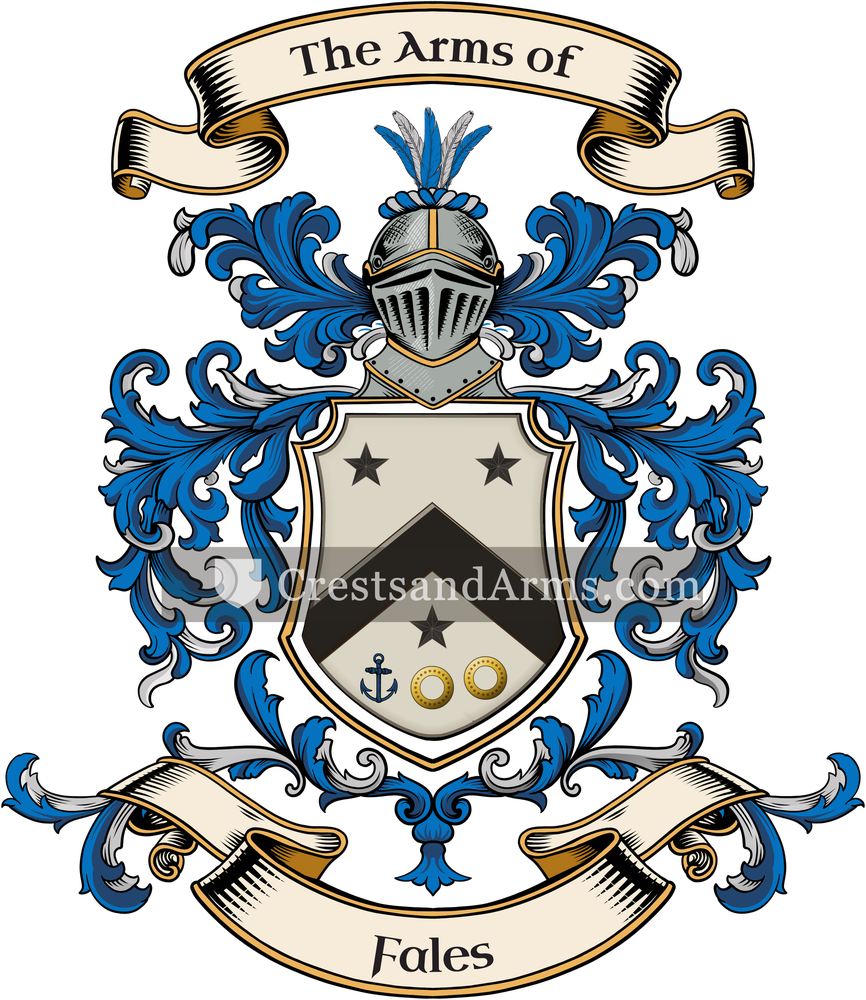 The Fales coat of arms, drawn from the recorded blazon
