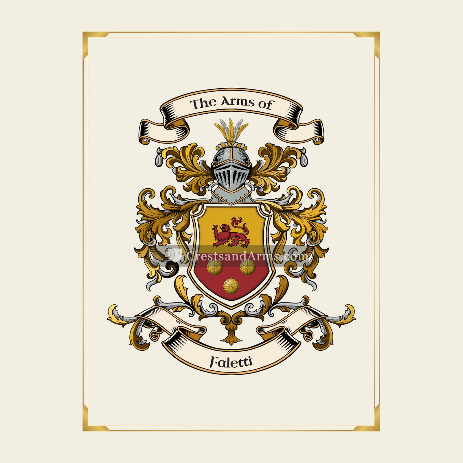 With gold border