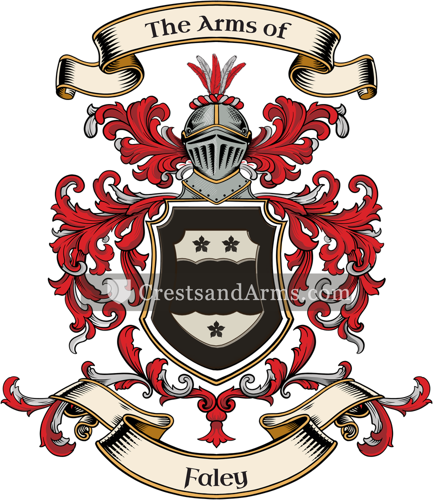 The Faley coat of arms, drawn from the recorded blazon