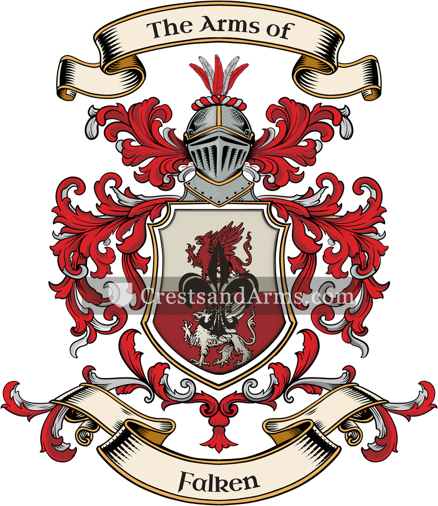 The Falken coat of arms, drawn from the recorded blazon