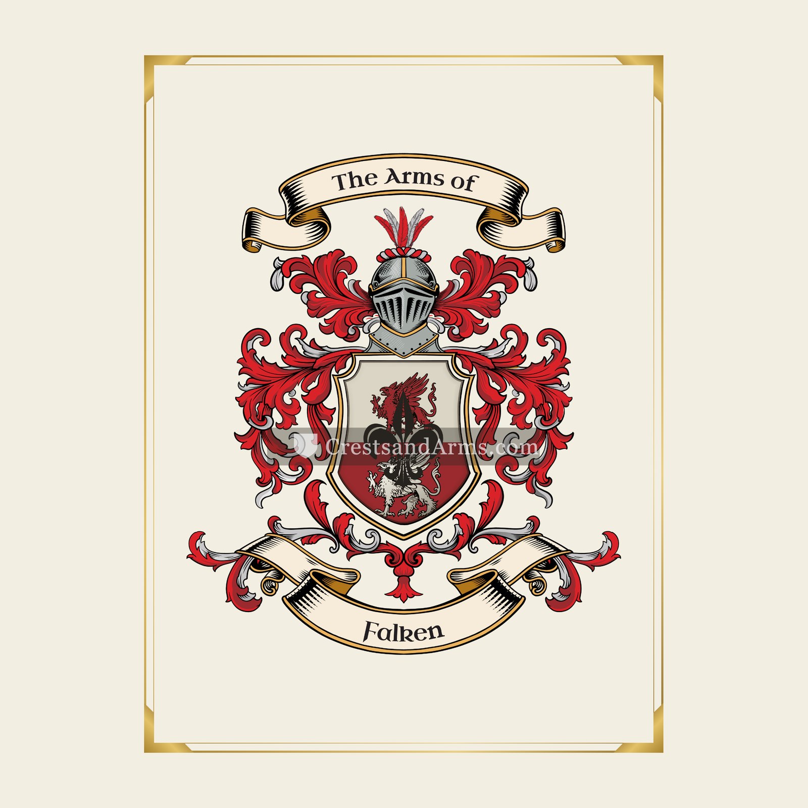 With gold border