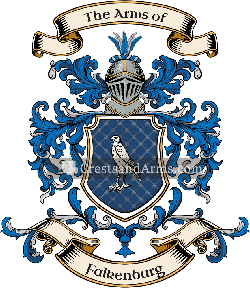 The Falkenburg coat of arms, drawn from the recorded blazon