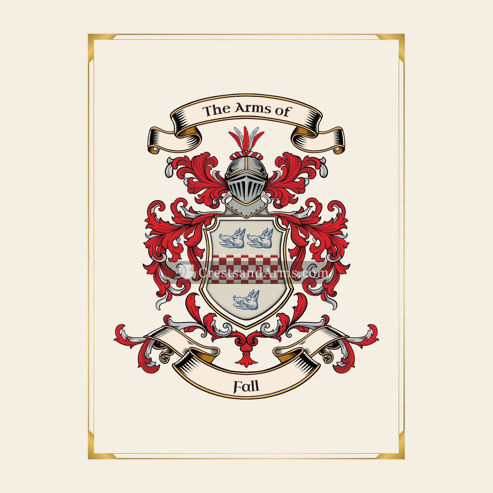 With gold border