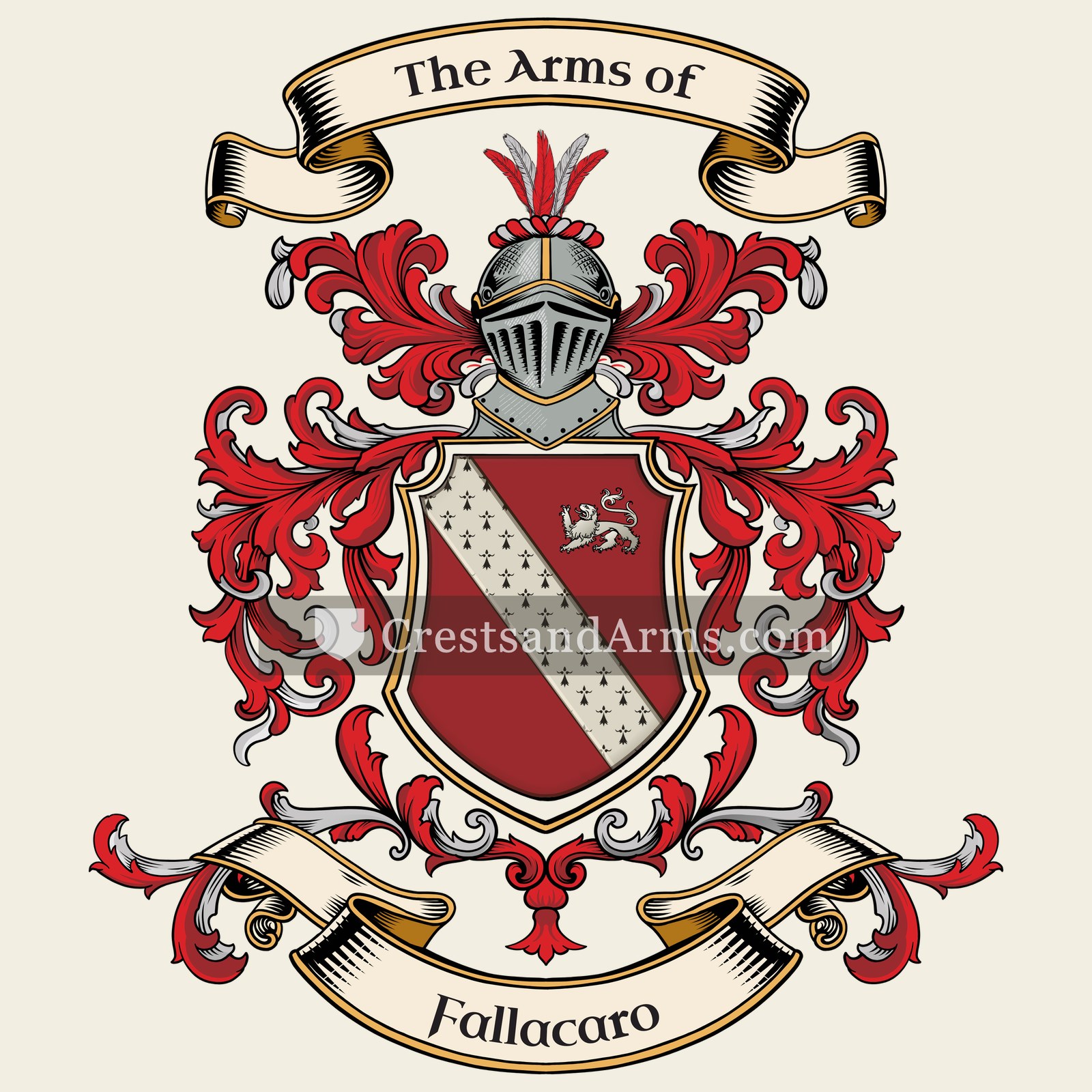 The Fallacaro coat of arms, drawn from the recorded blazon