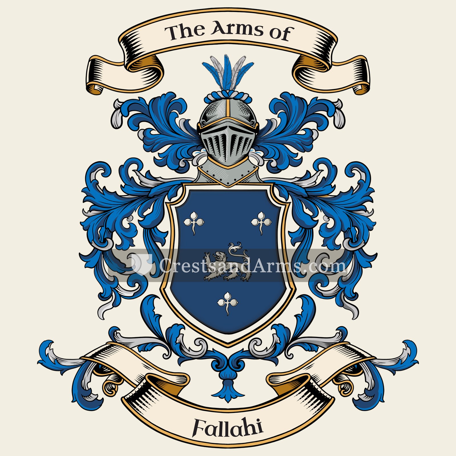 The Fallahi coat of arms, drawn from the recorded blazon