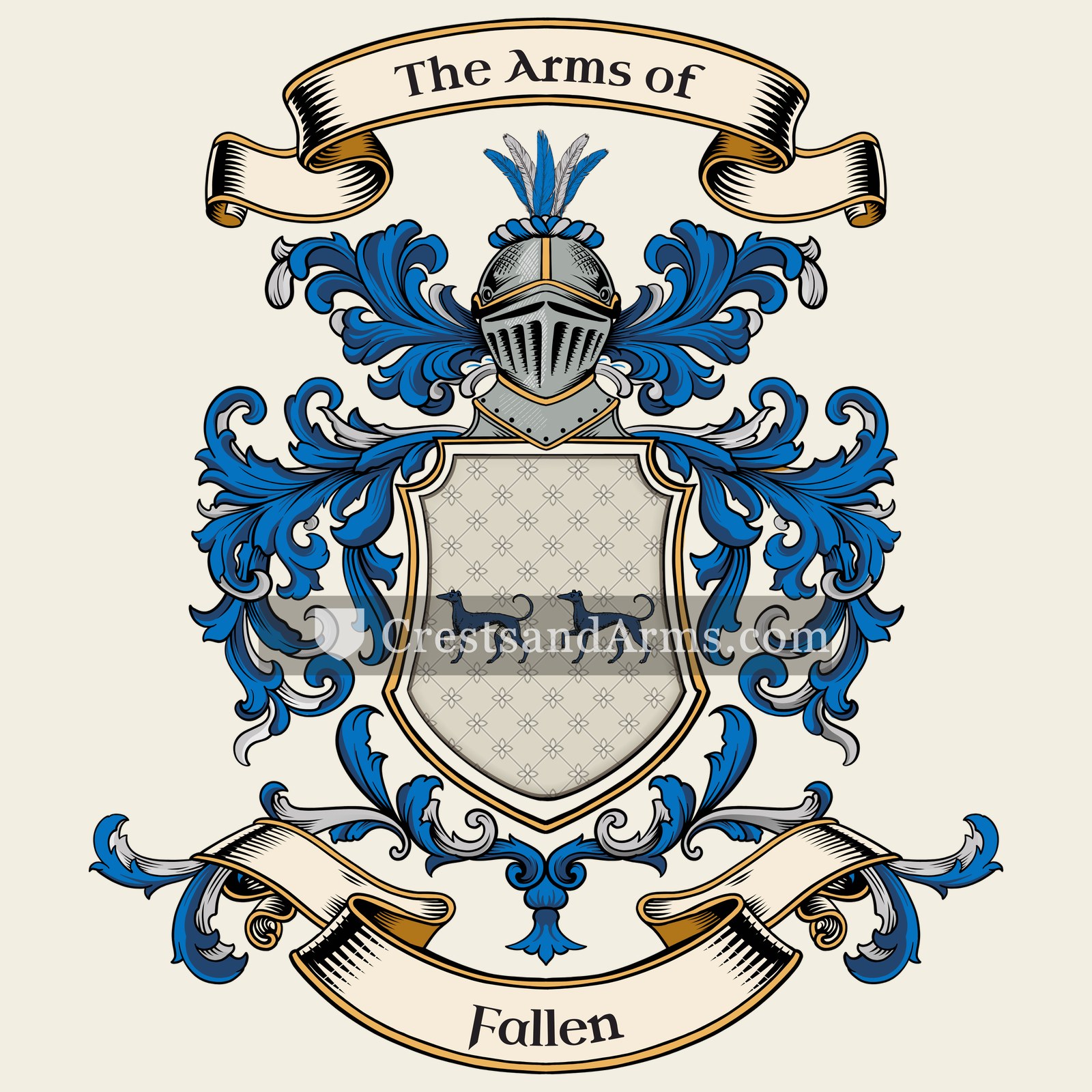 The Fallen coat of arms, drawn from the recorded blazon