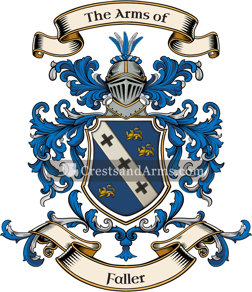 The Faller coat of arms, drawn from the recorded blazon
