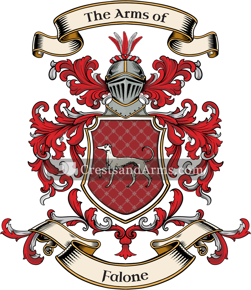 The Falone coat of arms, drawn from the recorded blazon