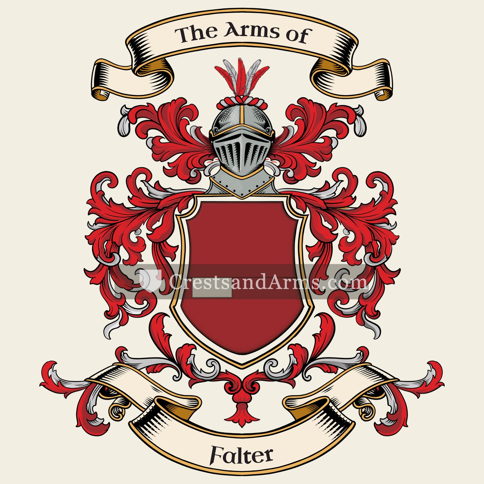 The Falter coat of arms, drawn from the recorded blazon