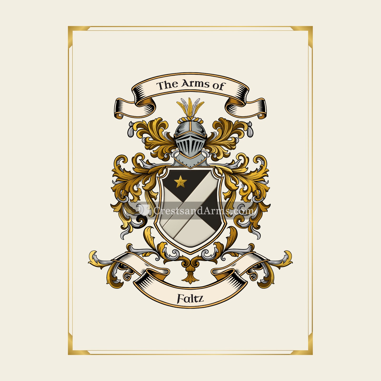 With gold border