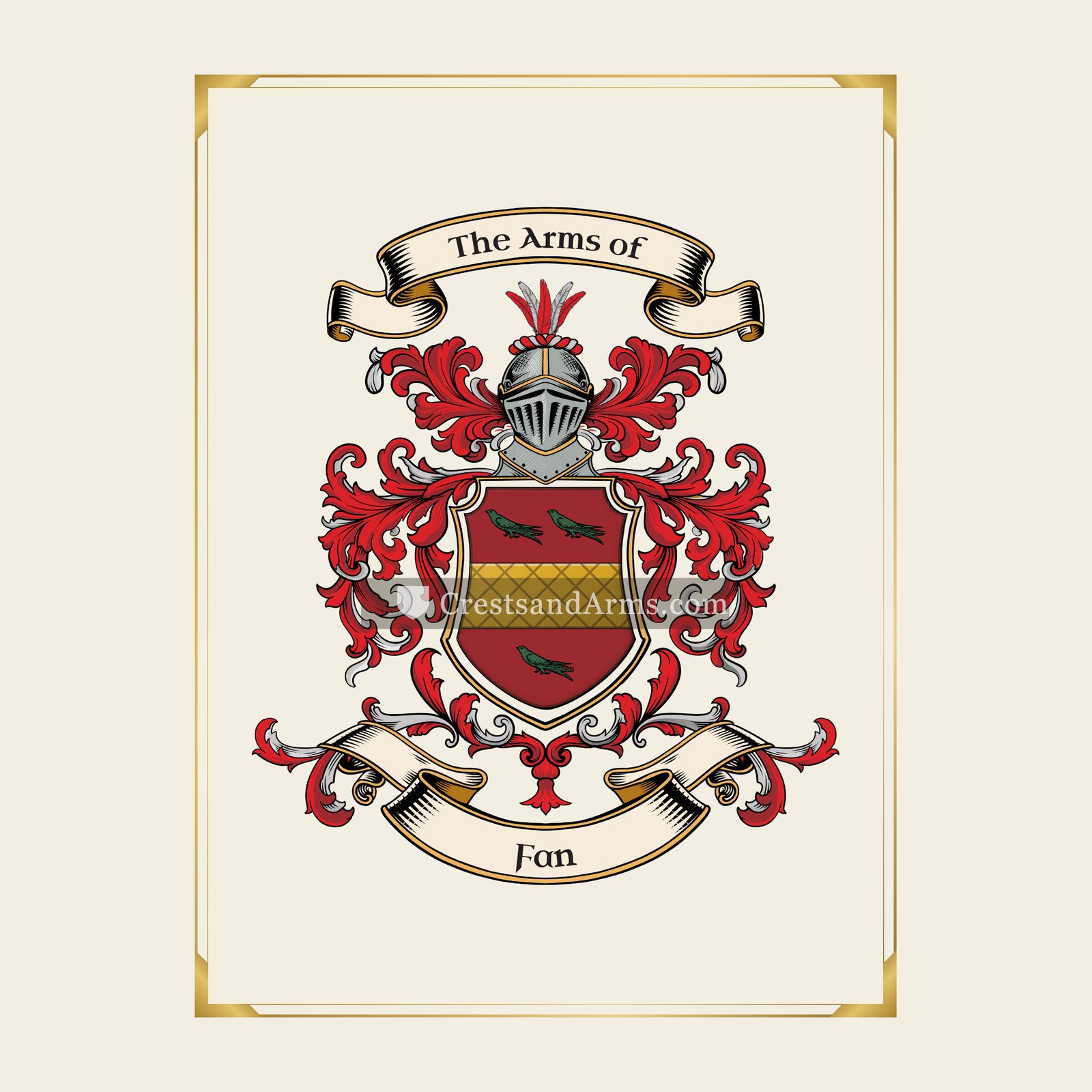 With gold border