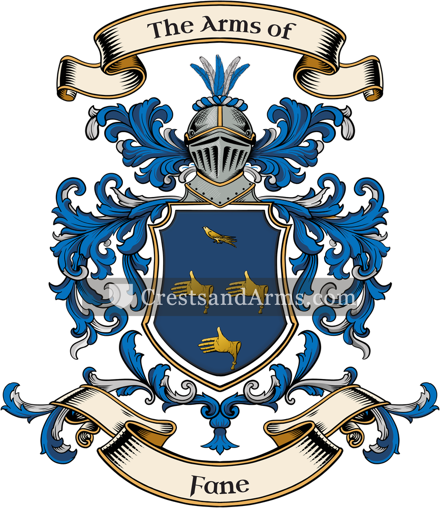 The Fane coat of arms, drawn from the recorded blazon