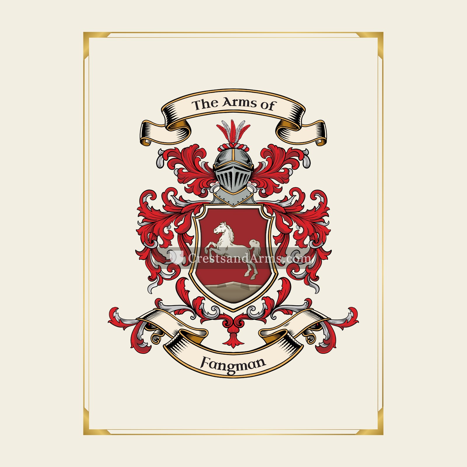 With gold border