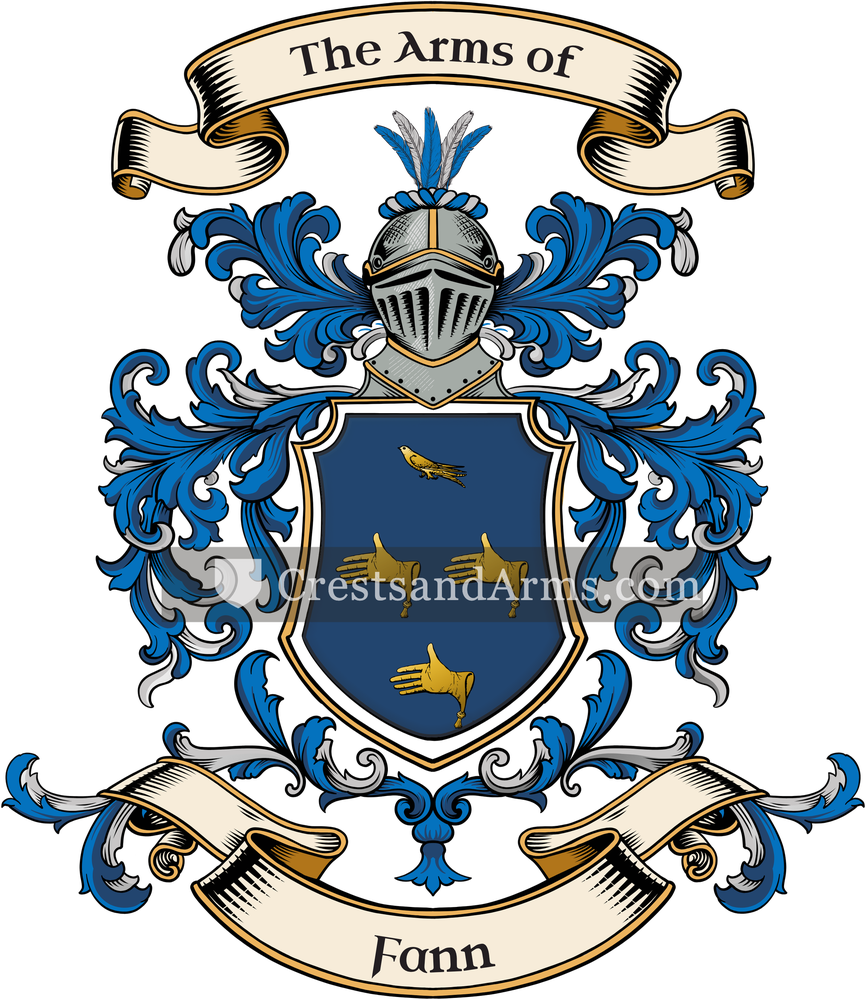The Fann coat of arms, drawn from the recorded blazon