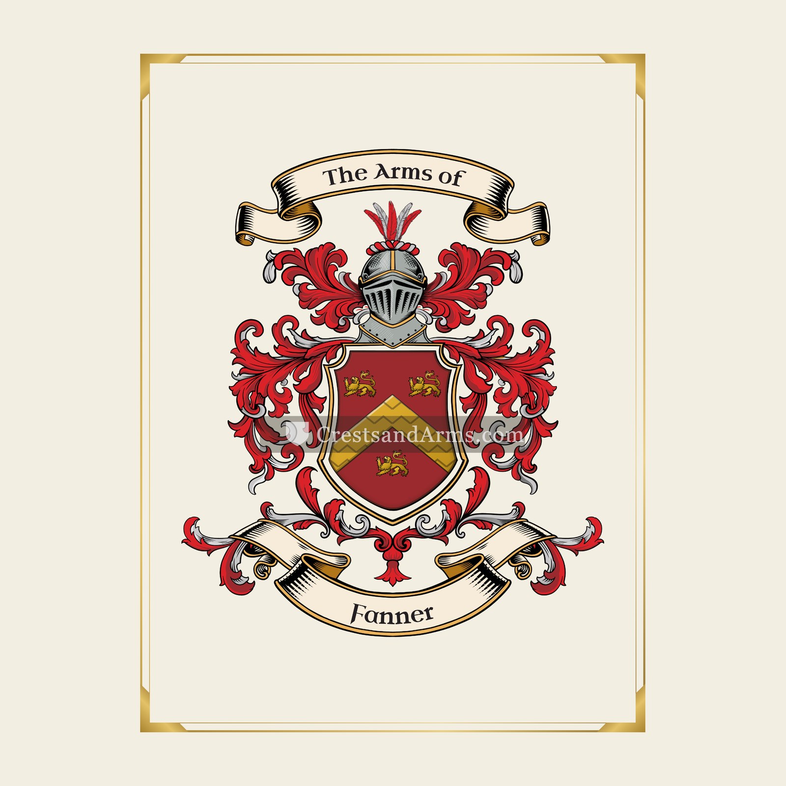 With gold border