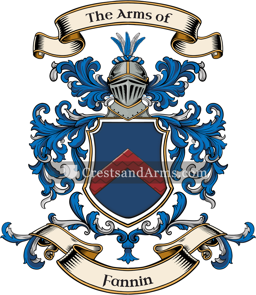 The Fannin coat of arms, drawn from the recorded blazon