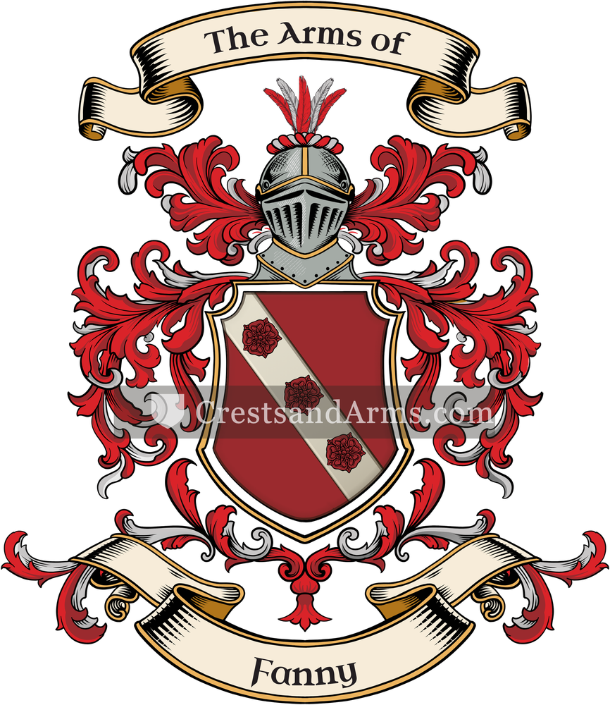 The Fanny coat of arms, drawn from the recorded blazon