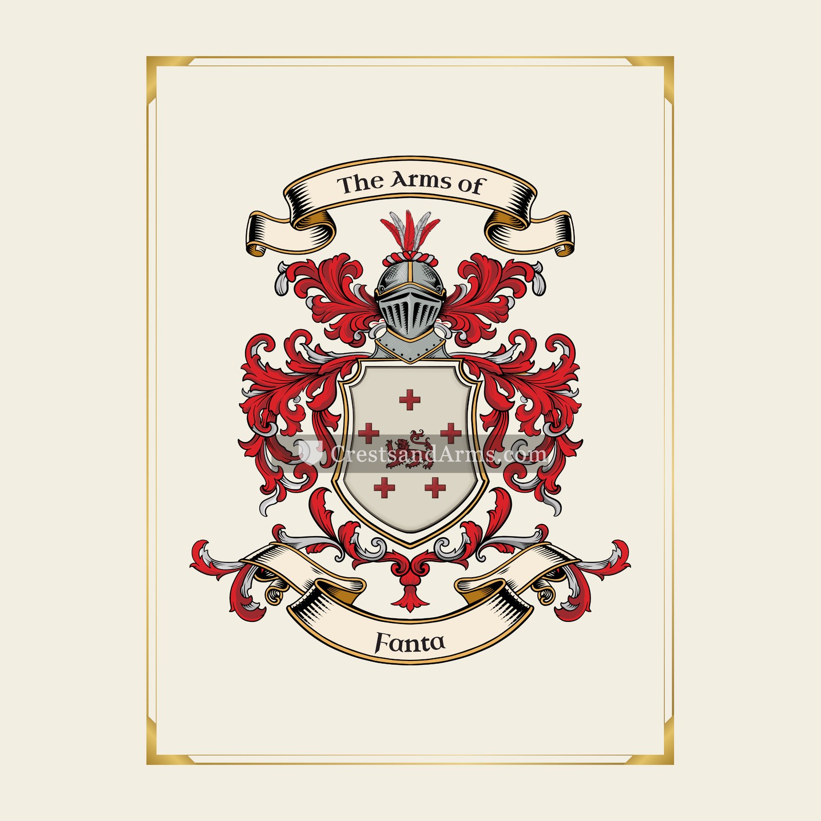 With gold border