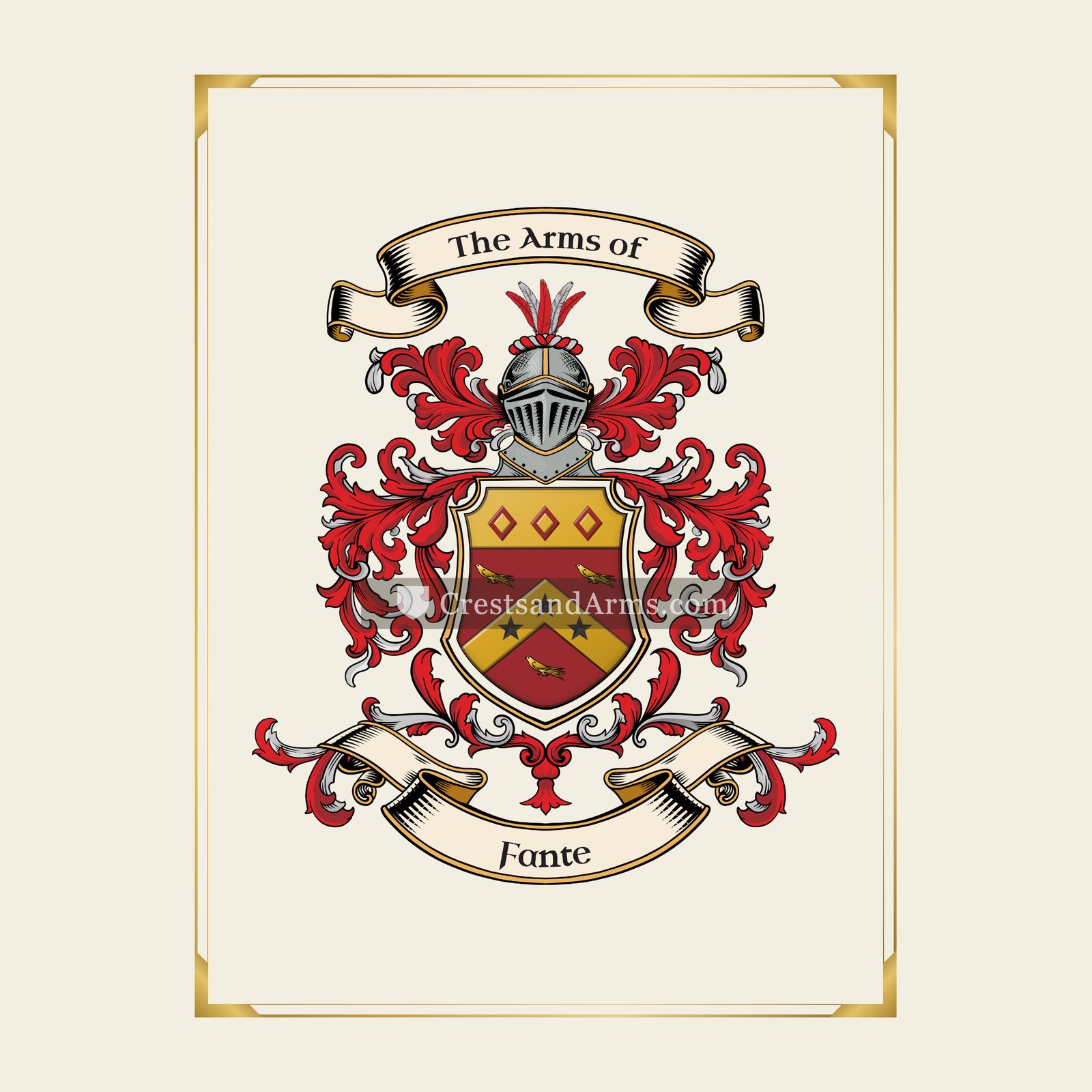 With gold border