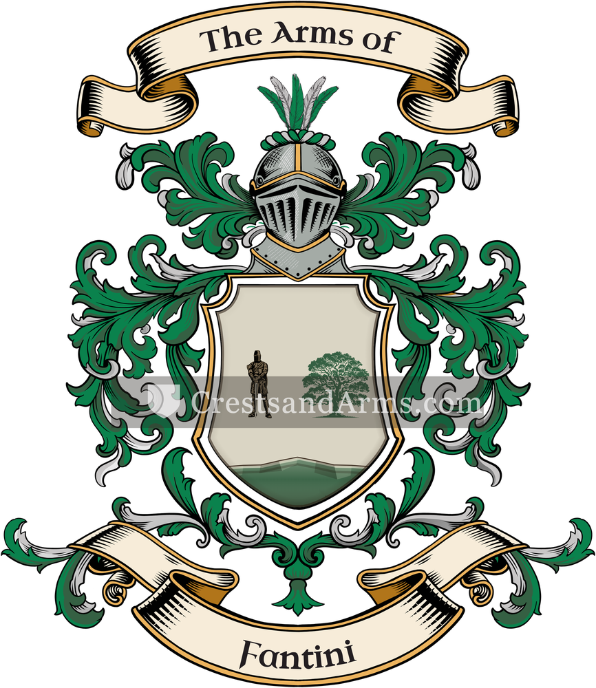 The Fantini coat of arms, drawn from the recorded blazon