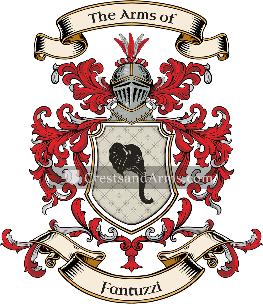 The Fantuzzi coat of arms, drawn from the recorded blazon