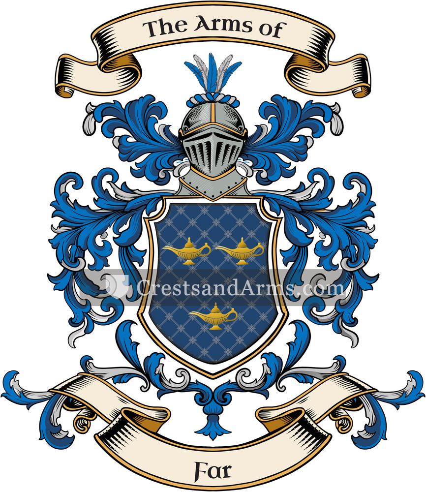 The Far coat of arms, drawn from the recorded blazon