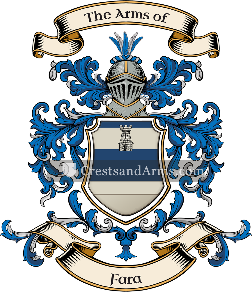 The Fara coat of arms, drawn from the recorded blazon