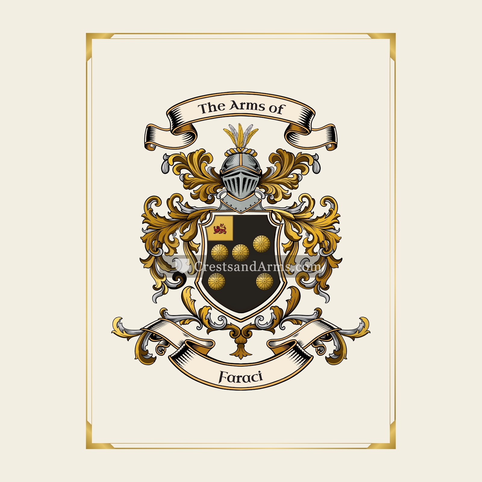 With gold border