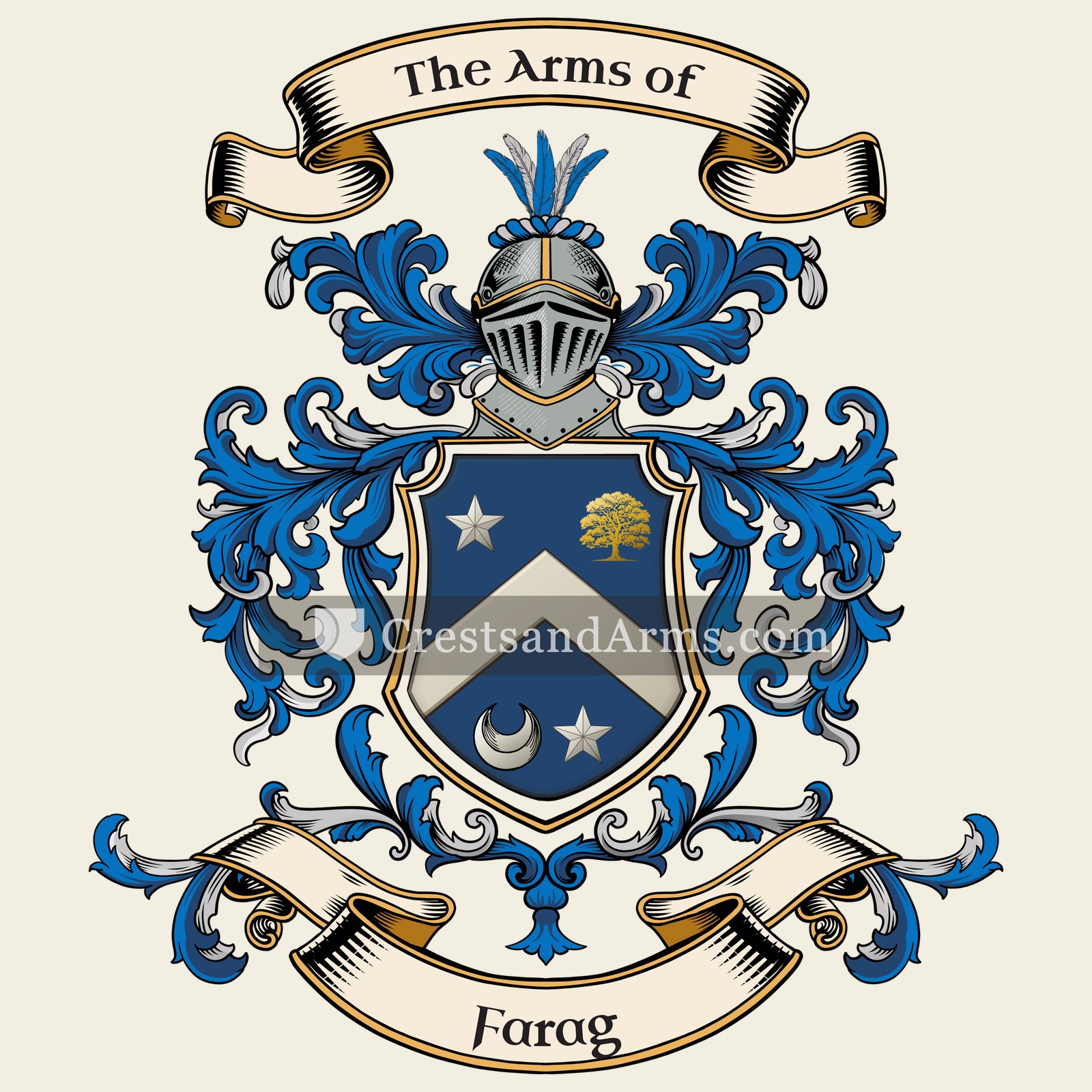 The Farag coat of arms, drawn from the recorded blazon
