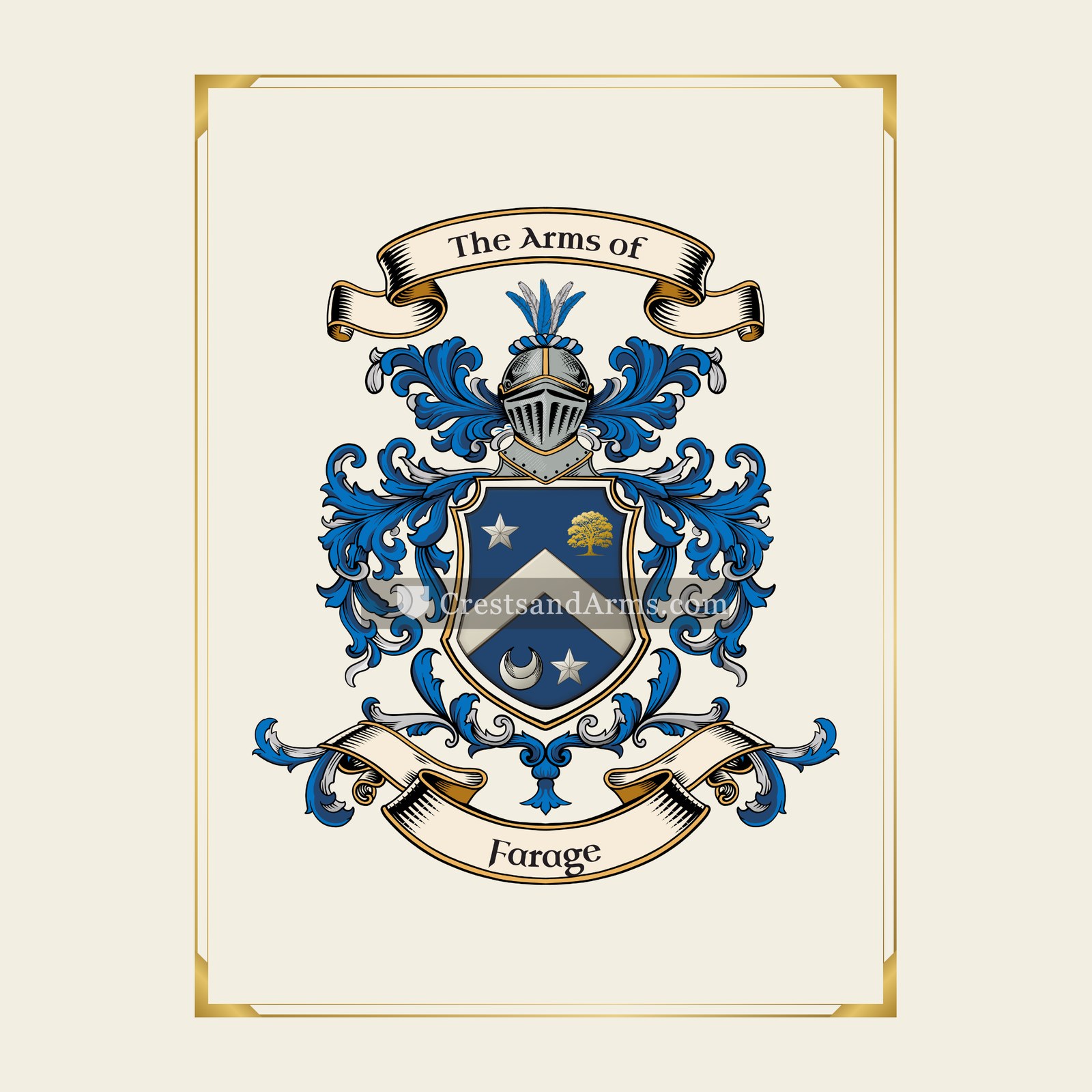 With gold border