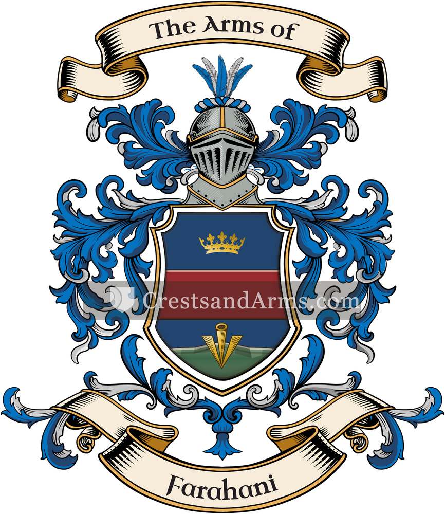 The Farahani coat of arms, drawn from the recorded blazon