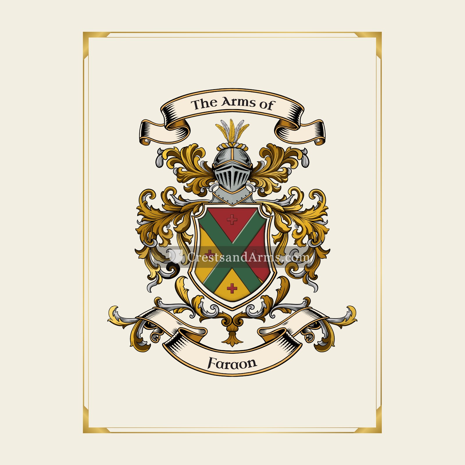With gold border