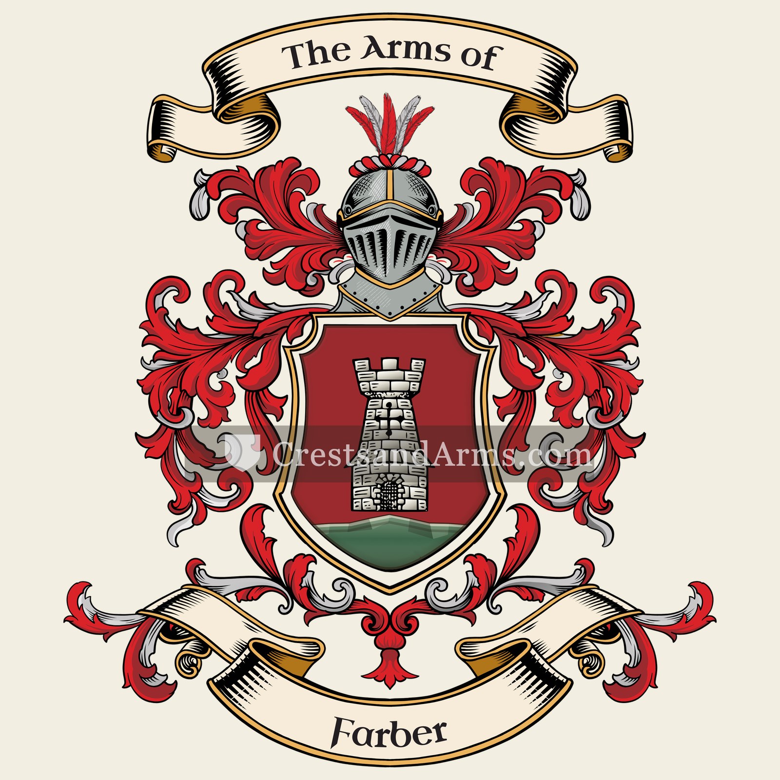 The Farber coat of arms, drawn from the recorded blazon