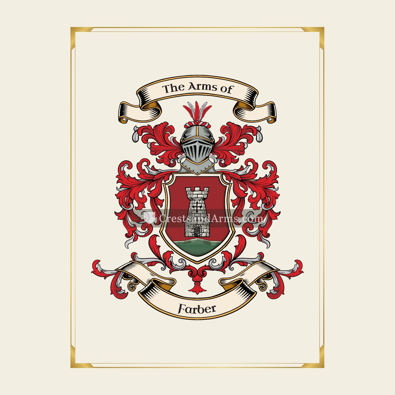 With gold border