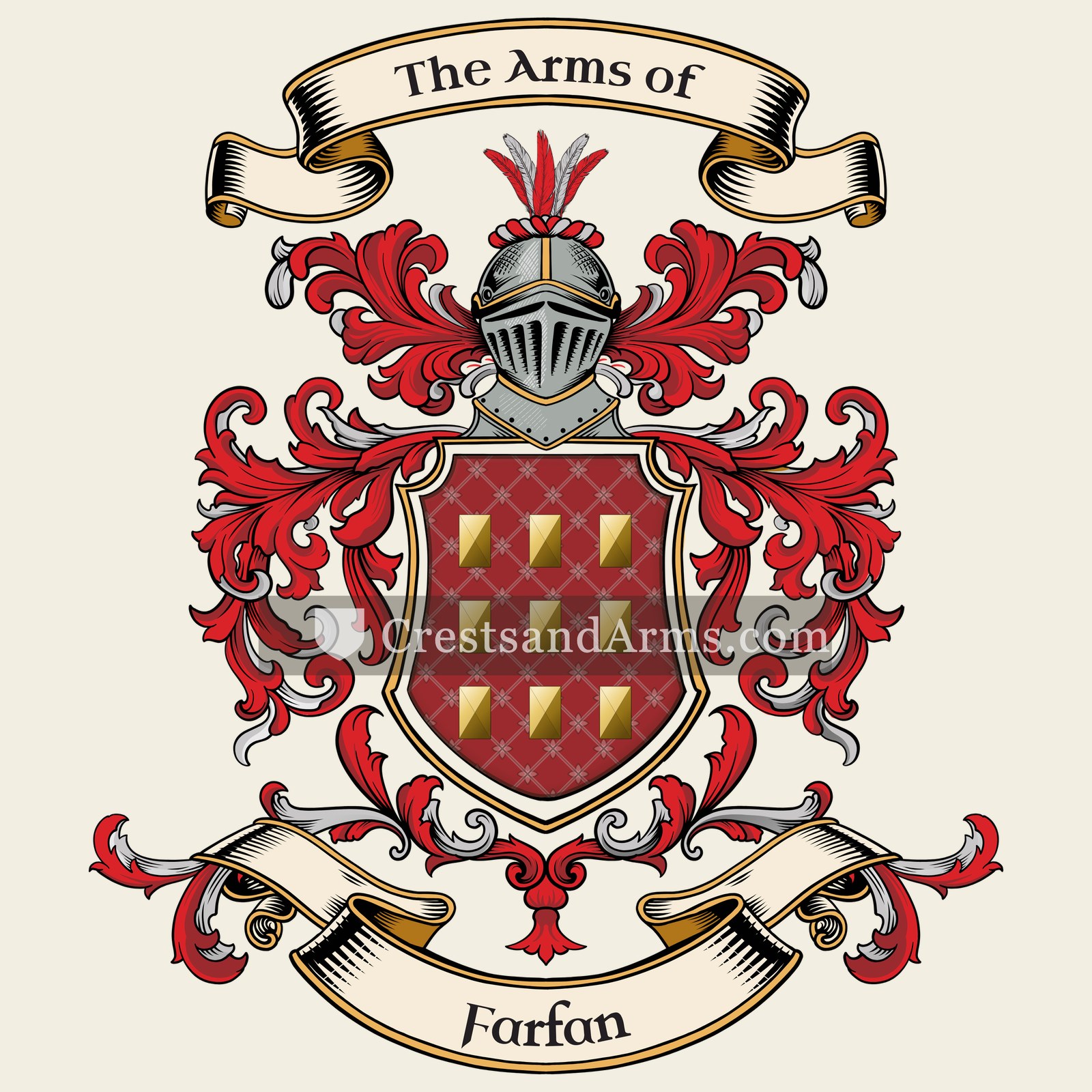 The Farfan coat of arms, drawn from the recorded blazon