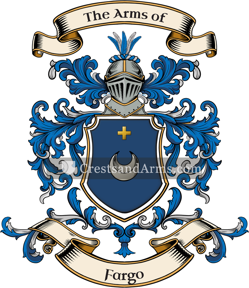 The Fargo coat of arms, drawn from the recorded blazon