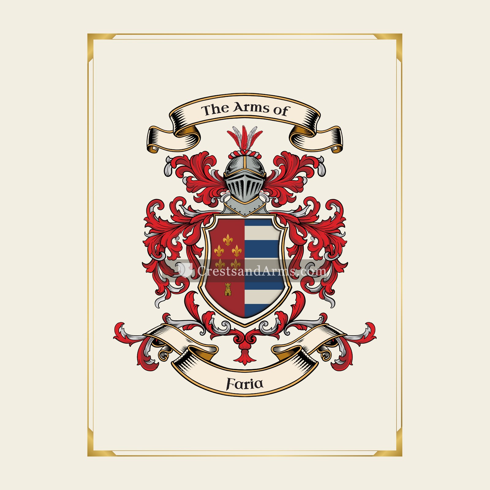 With gold border