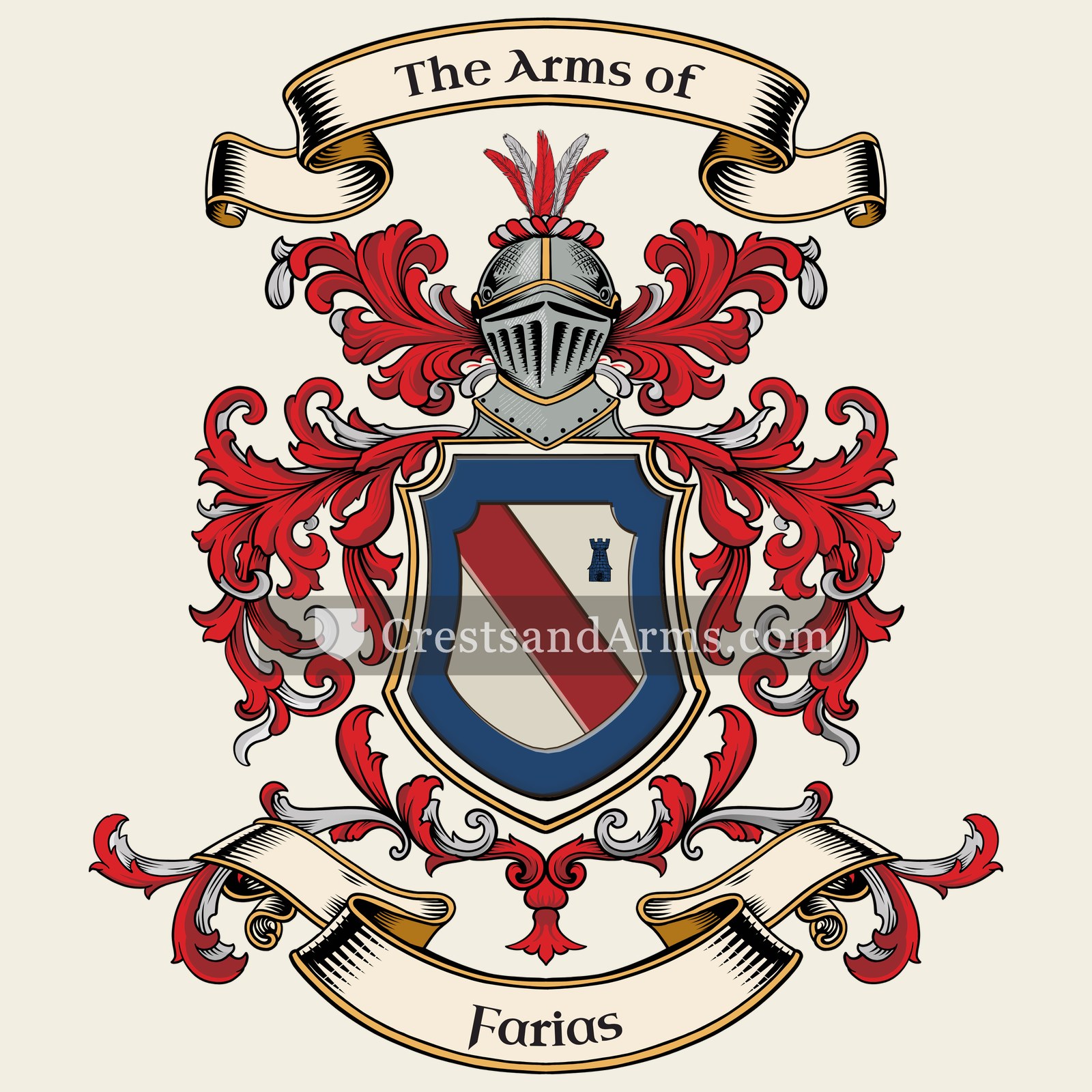 The Farias coat of arms, drawn from the recorded blazon