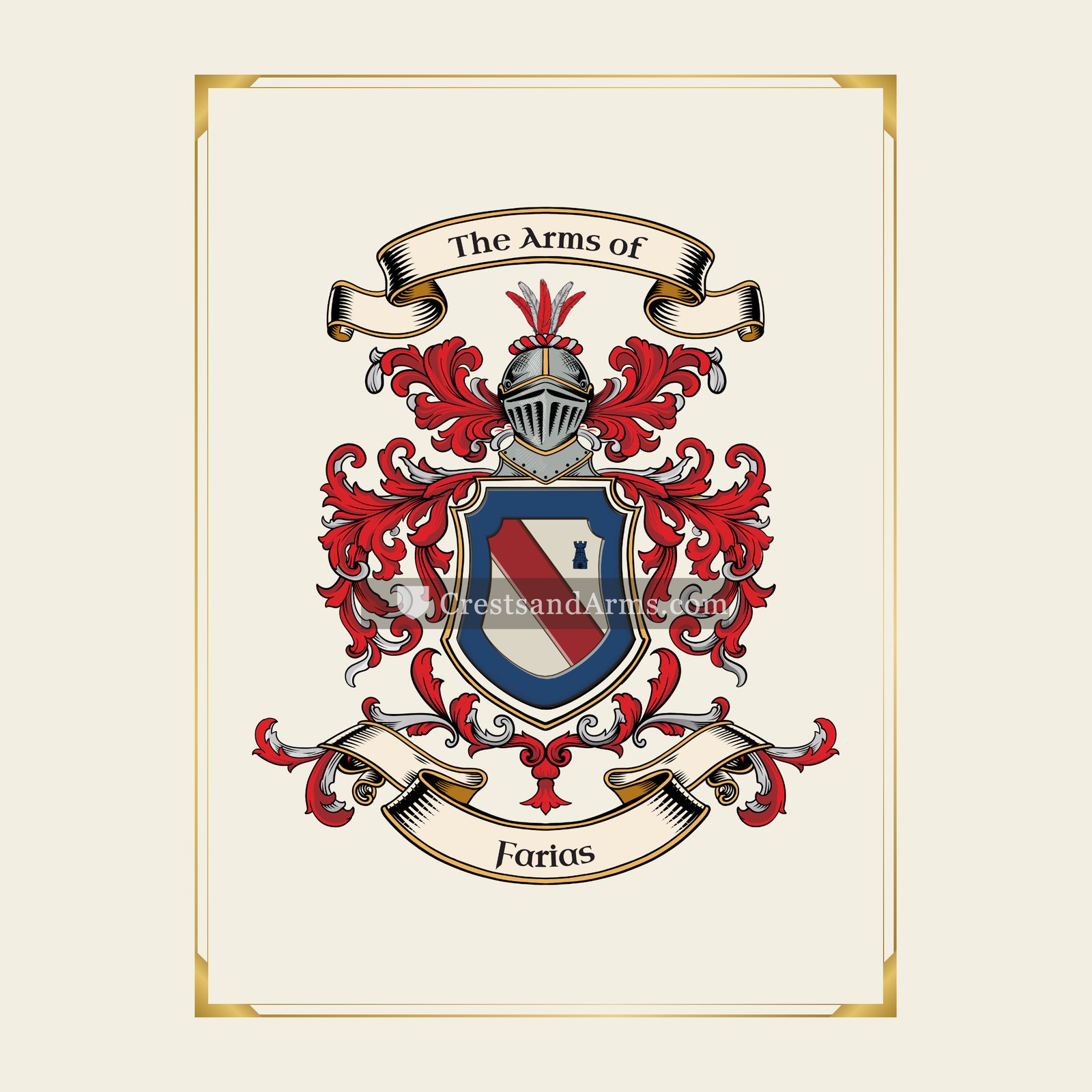With gold border